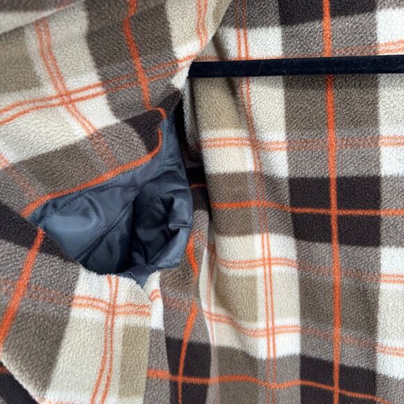 Covington Plaid Heavy Fleece Lined Corduroy Shacket Mens XL Brown Button Down - Picture 9 of 12